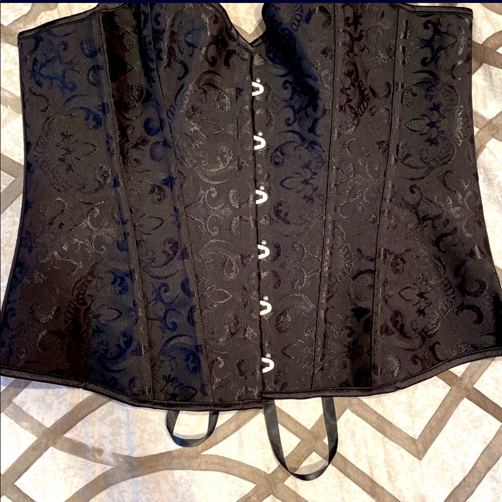 XL Black Paisley Corset
